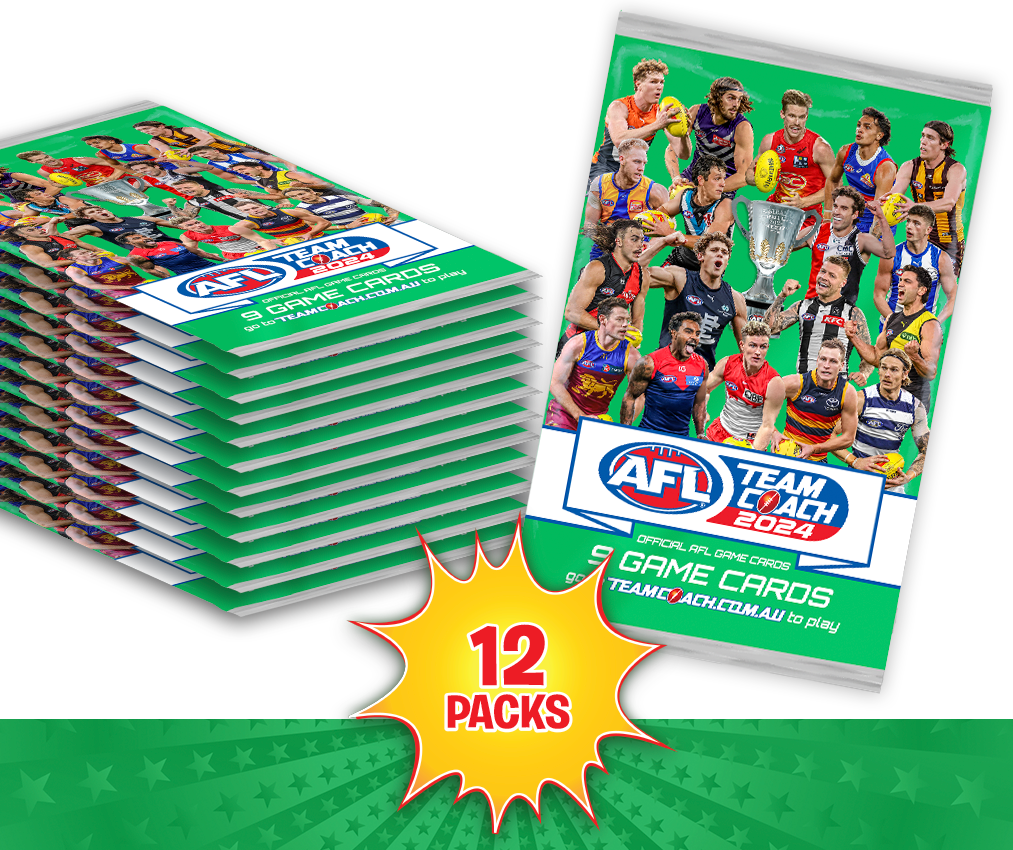 AFL Teamcoach 2024 Game Card Packs - 12 Packs ***LIMIT 1 PER PERSON***