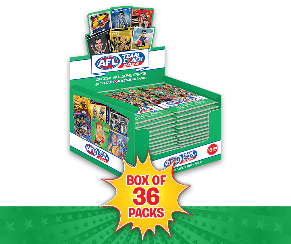 AFL Teamcoach 2024 Game Card Packs - Box of 36 Packs ***LIMIT 1 PER PERSON***