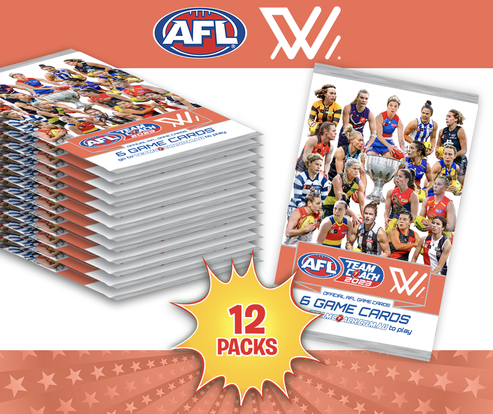 AFLW 2023 Teamcoach Game Card Packs - 12 Packs
