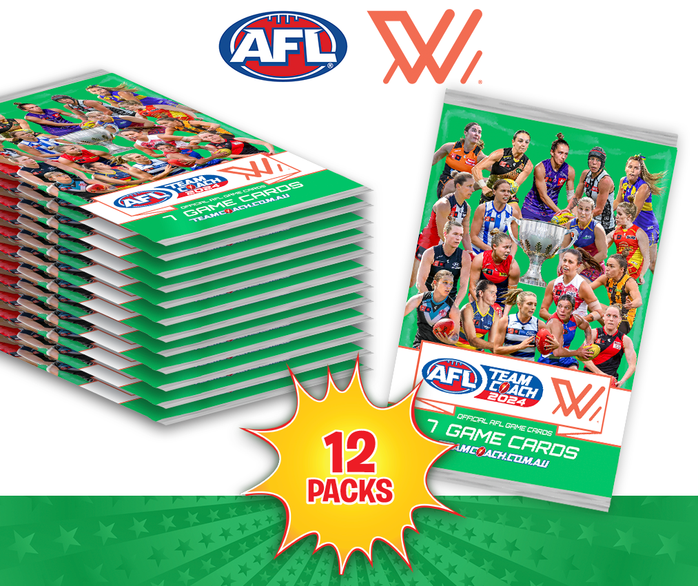 AFLW 2024 Teamcoach Game Card Packs - 12 Packs