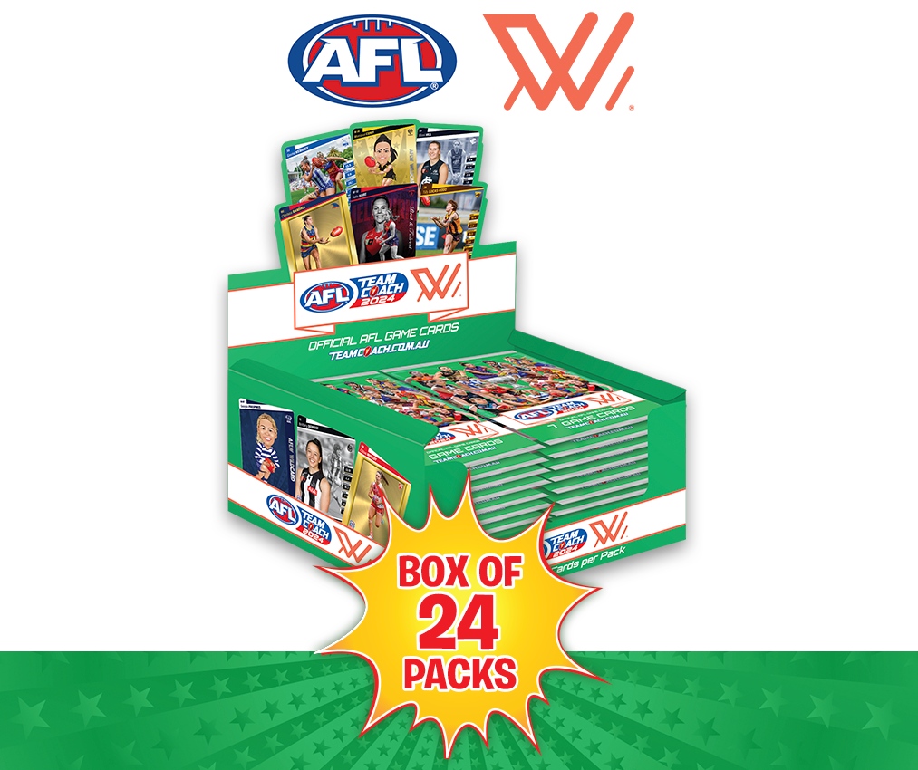 AFLW Teamcoach 2024 Game Card Packs - Box of 24 Packs