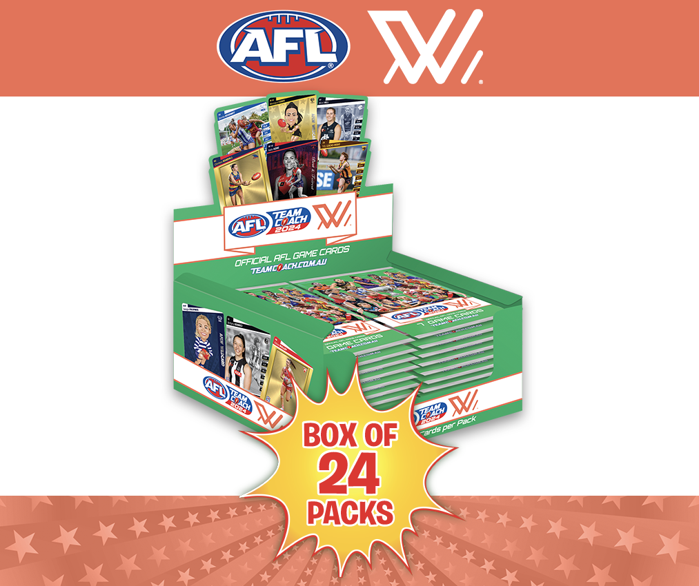AFLW Teamcoach 2024 Game Card Packs - Box of 24 Packs