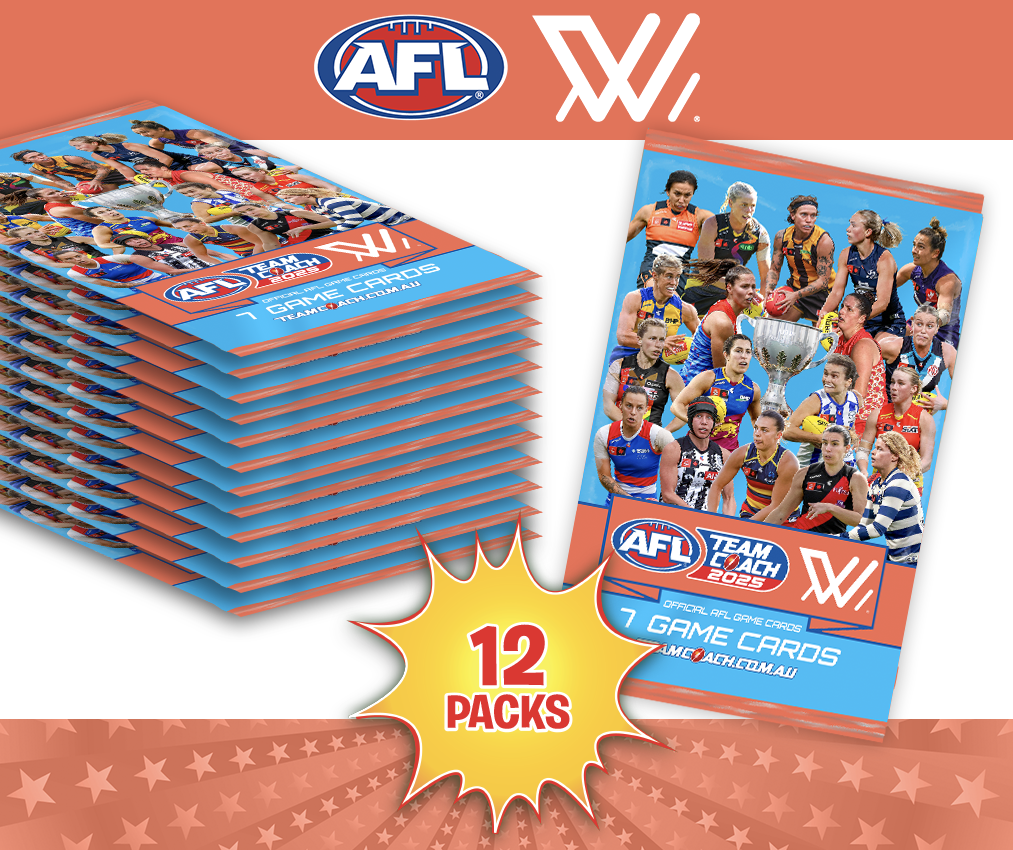 AFLW Teamcoach 2025 Game Card Packs - 12 Packs *** LIMIT 1 PER PERSON ***