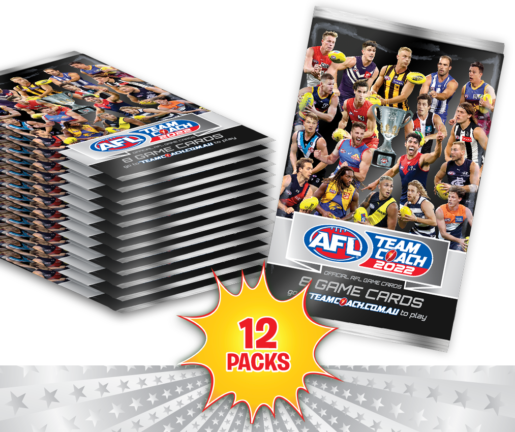 AFL Teamcoach 2022 Game Card Packs - 12 Packs - Limit 1 per person