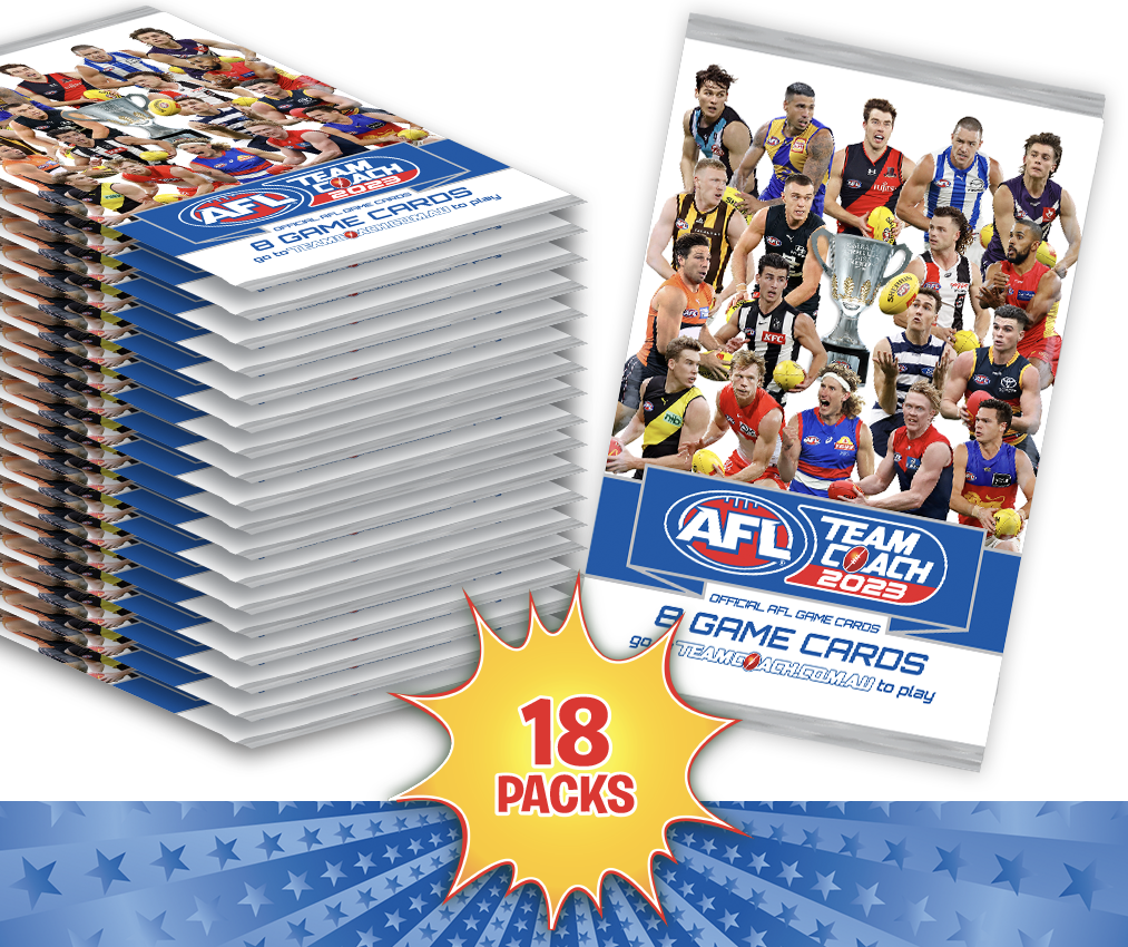 AFL Teamcoach 2023 Game Card Packs - 18 Packs ***LIMIT 1 PER PERSON***