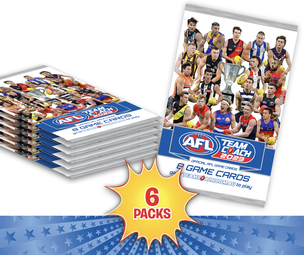AFL Teamcoach 2023 Game Card Packs - 6 Packs ***LIMIT 1 PER PERSON***